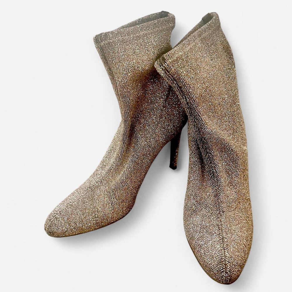 Giuseppe Zanotti Ankle boots glitter silver Bimba 8.5 Vero cuoio Italian leather